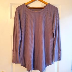 Lavender waffle long sleeve shirt